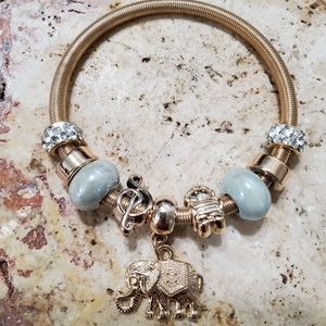 Stretchy "Gold" Charm Bracelet